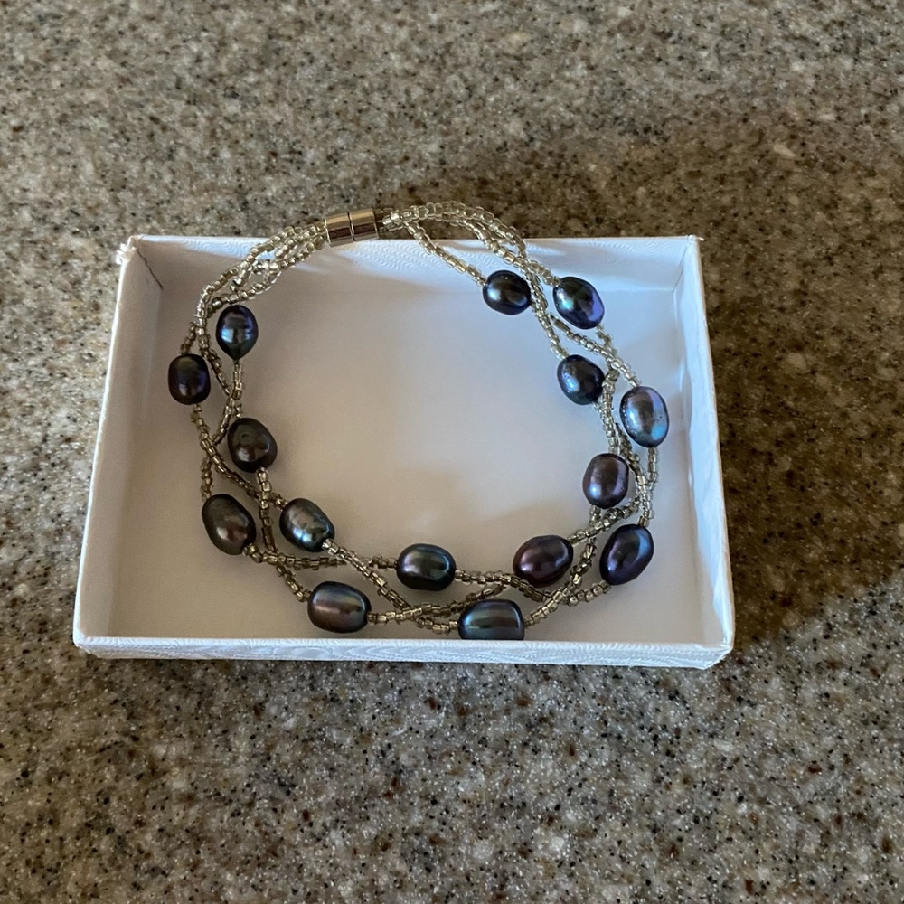 Cultured Pearl & Silver Bracelet - New